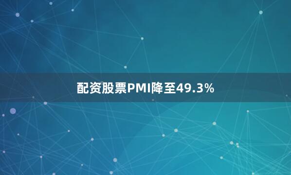 配资股票PMI降至49.3%